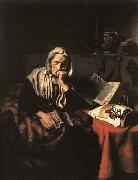 Nicolaes maes Old Woman Dozing Spain oil painting artist